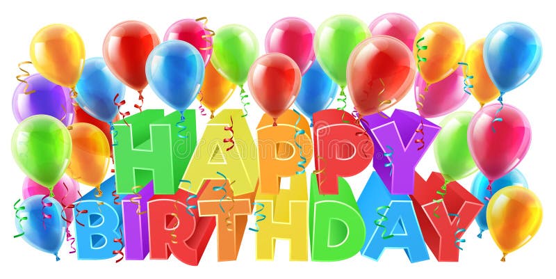 Ballons de joyeux anniversaire illustration libre de droits Ballons de joyeux anniversaire illustration libre de droits