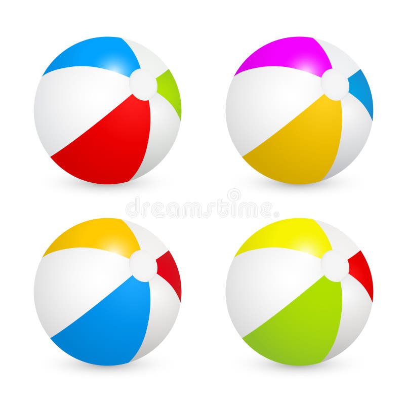 Ballon de plage coloré illustration de vecteur. Illustration du loisirs -  64772873