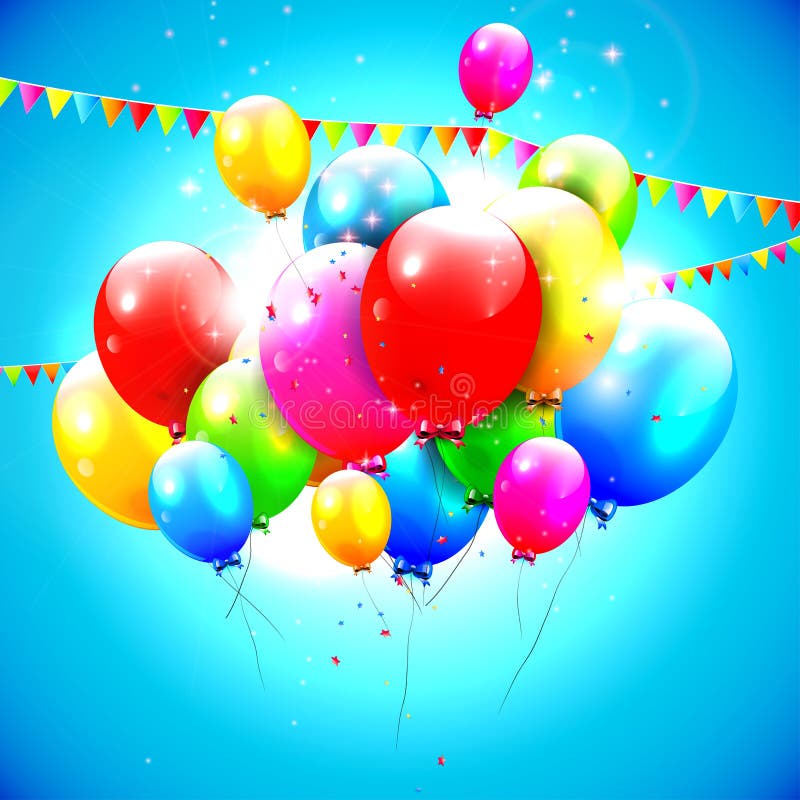 Ballons d'anniversaire illustration de vecteur. Illustration du salutation  - 43244940