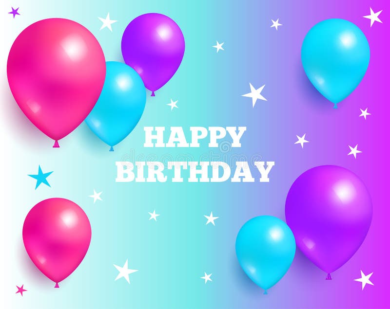 Ballons et étoile brillants de fond de joyeux anniversaire illustration stock Ballons et étoile brillants de fond de joyeux anniversaire illustration stock