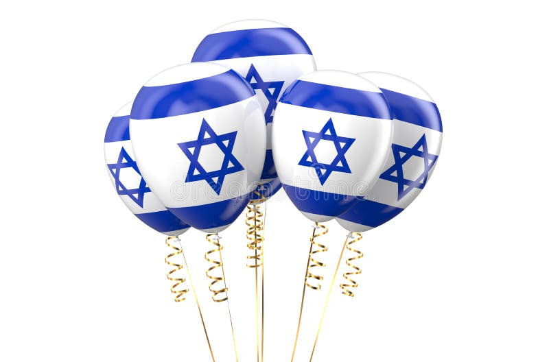Ballons patriotiques de l'Israël, concept holyday illustration stock Ballons patriotiques de l'Israël, concept holyday illustration stock