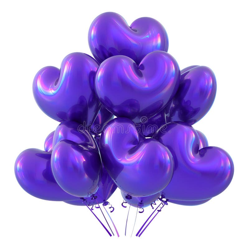 Ballons Pourpres Groupe, Brillant Violet De Décoration De Fête  D'anniversaire Photo stock - Image du transparent, carte: 128700088