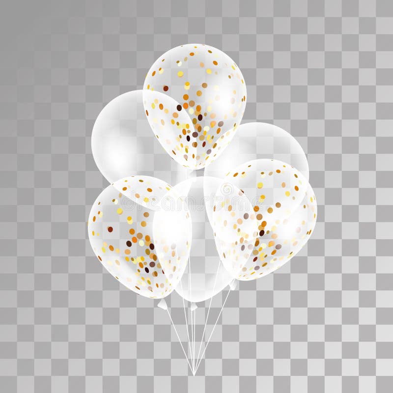 Ballons transparents d'or sur le fond illustration de vecteur Ballons transparents d'or sur le fond illustration de vecteur