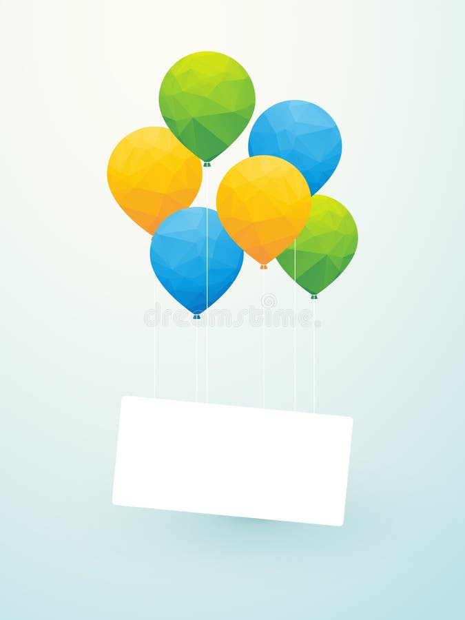 Ballons vert-bleu jaunes illustration stock Ballons vert-bleu jaunes illustration stock