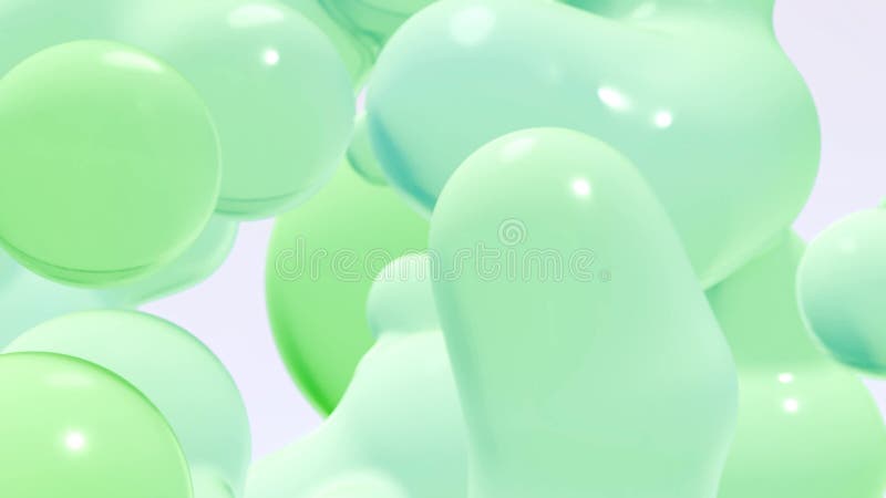 Ballons verts et bleus flottant dans l'animation de boucle d'air illustration de vecteur