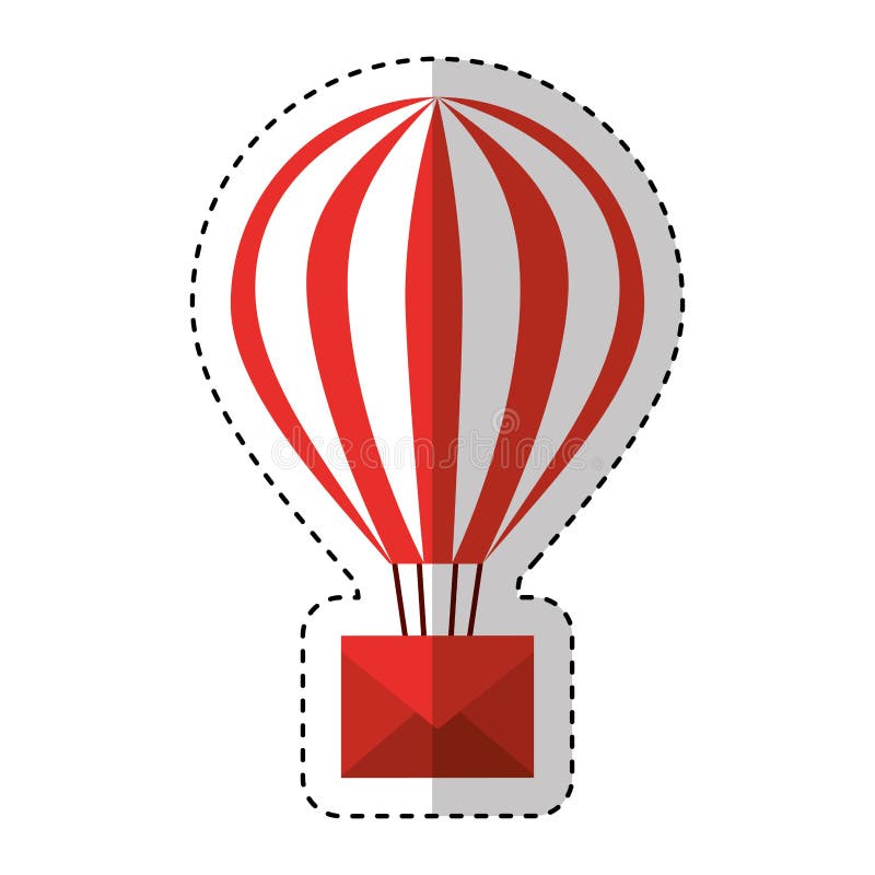 Balloon air hot with envelope royalty free illustration