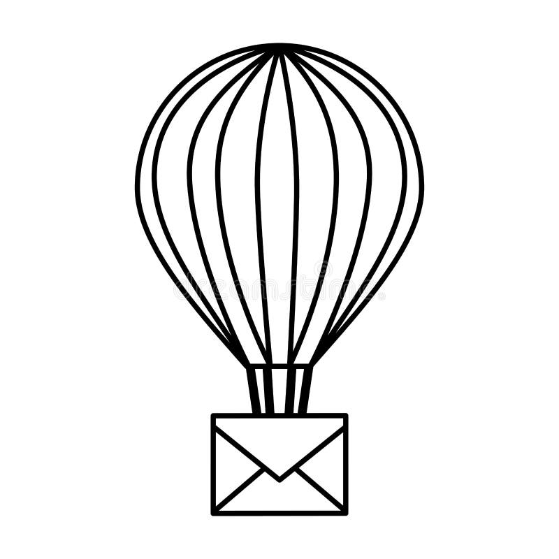 Balloon air hot with envelope vector illustration