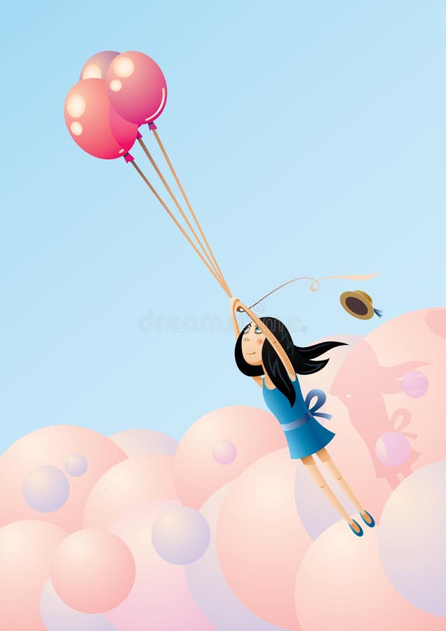 Balloon-flying girl