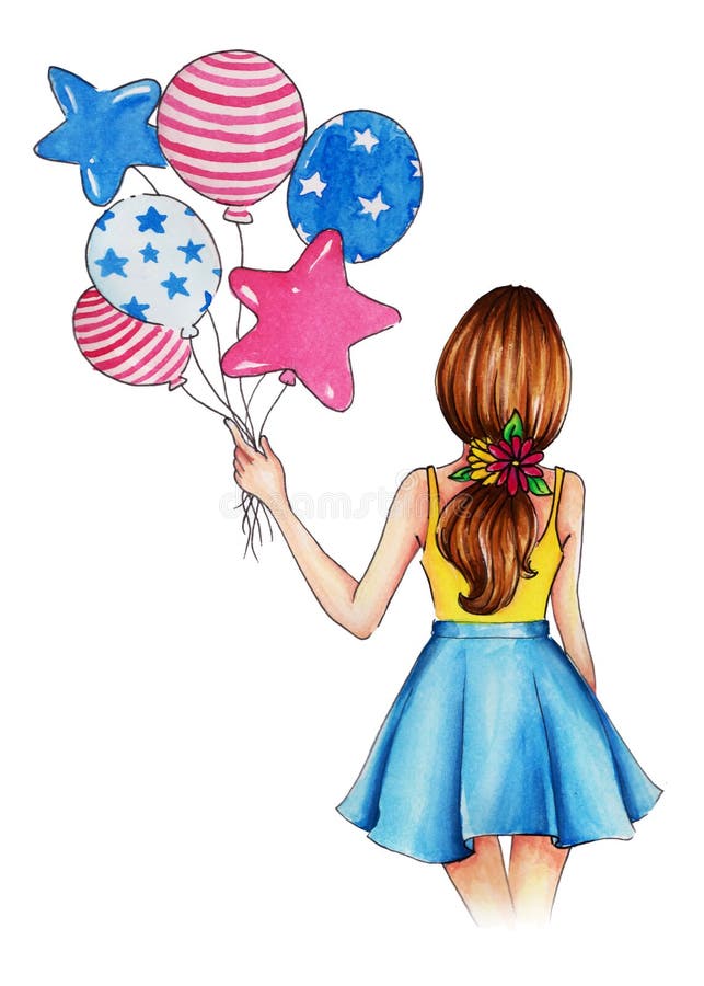Balloon Girl Fashion Style In Usa Inspiration Stock