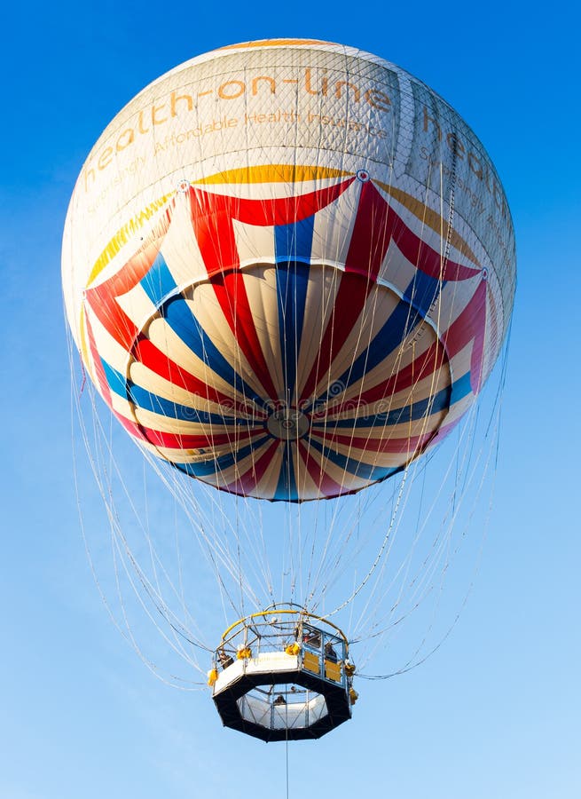 Bournemouth Balloon at the Lower Gardens on a Summer Day Editorial Stock Photo Image of