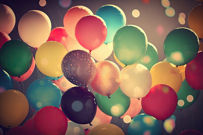 Balloon Party Background. Illustration AI Generative stock illustration
