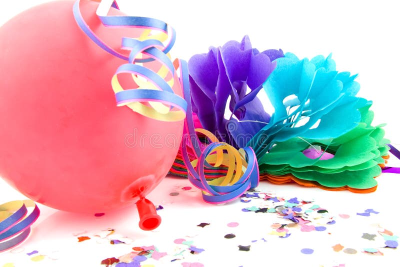 Balloon and Party Streamers for Birthday Stock Photo Image of feast