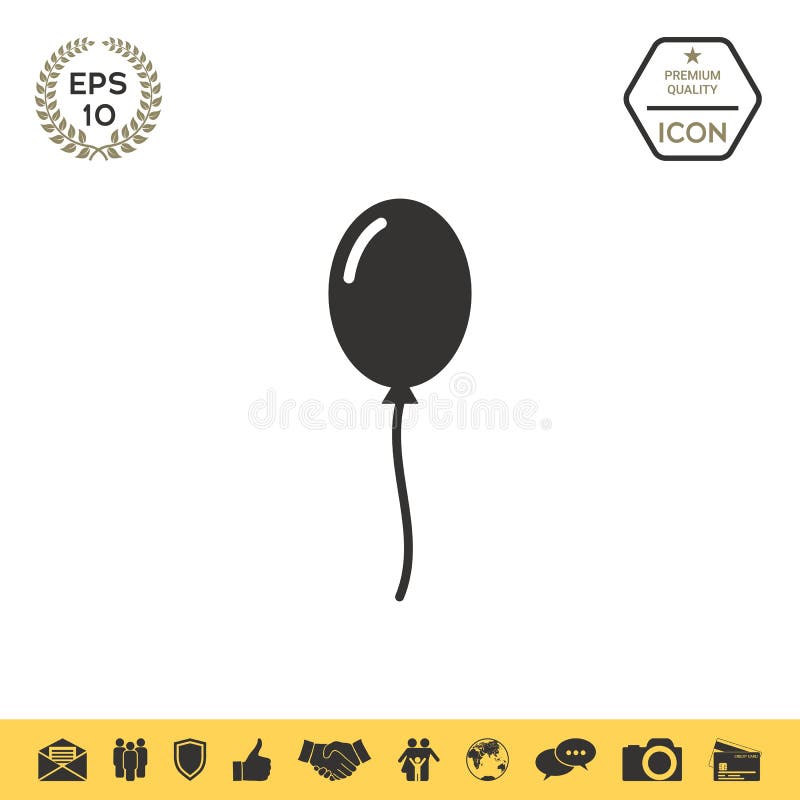 Balloon symbol icon stock vector. Illustration of shiny 116412443