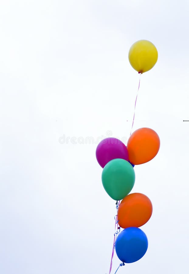 Balloons. Of different colors as an ornament by a holiday stock image Balloons. Of different colors as an ornament by a holiday stock image