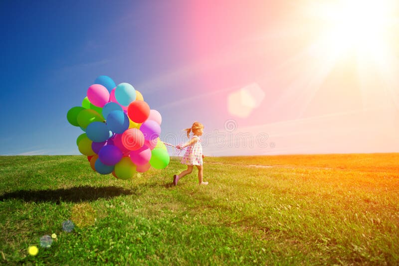 Balloons for the birthday against the background of the sky and stock photos Balloons for the birthday against the background of the sky and stock photos