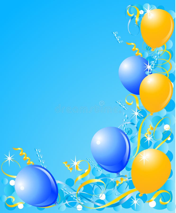 Balloons on a Blue Background Stock Vector Illustration of surprise