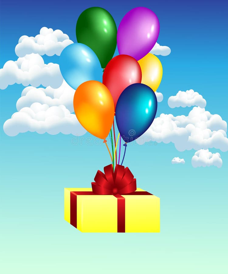 Balloons with Gift Theme Image 2 Stock Vector - Illustration of clouds