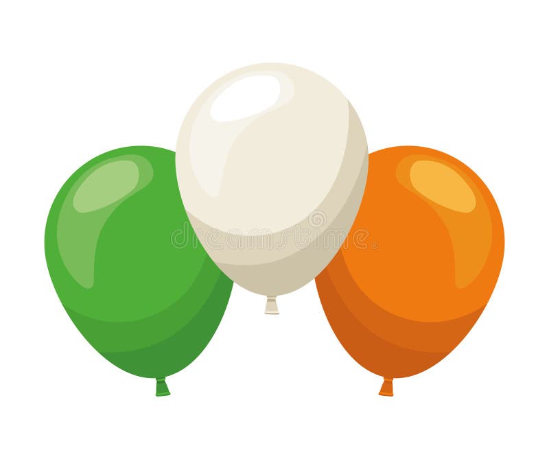 Balloons Helium Ireland Flag Colors Stock Illustration Illustration