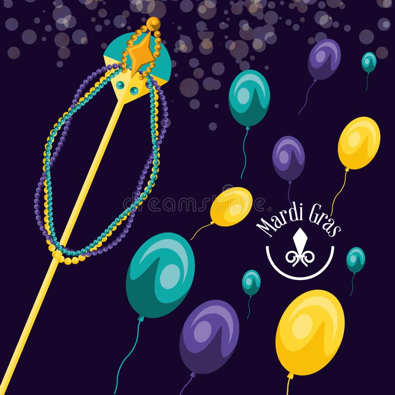 Balloons Helium of Mardi Gras Celebration Stock Vector - Illustration