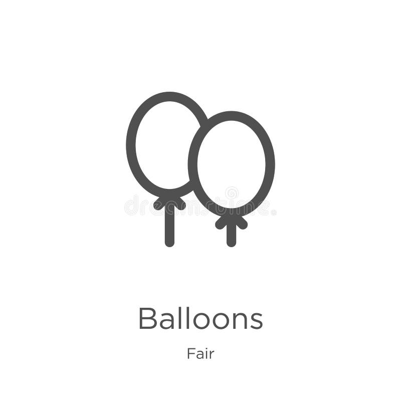balloons icon vector from fair collection. Thin line balloons outline icon vector illustration. Outline, thin line balloons icon stock illustration balloons icon vector from fair collection. Thin line balloons outline icon vector illustration. Outline, thin line balloons icon stock illustration