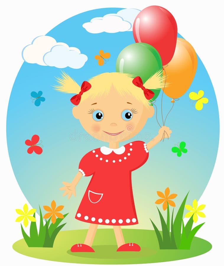 1 мая девочка с шариками