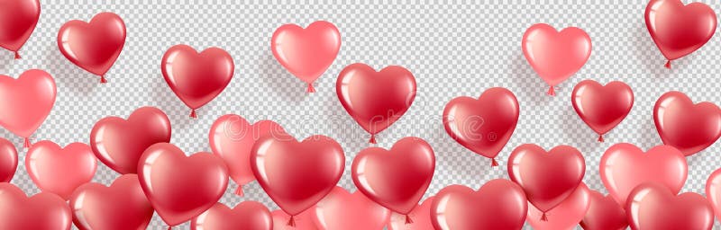 Balloons red Heart Banner