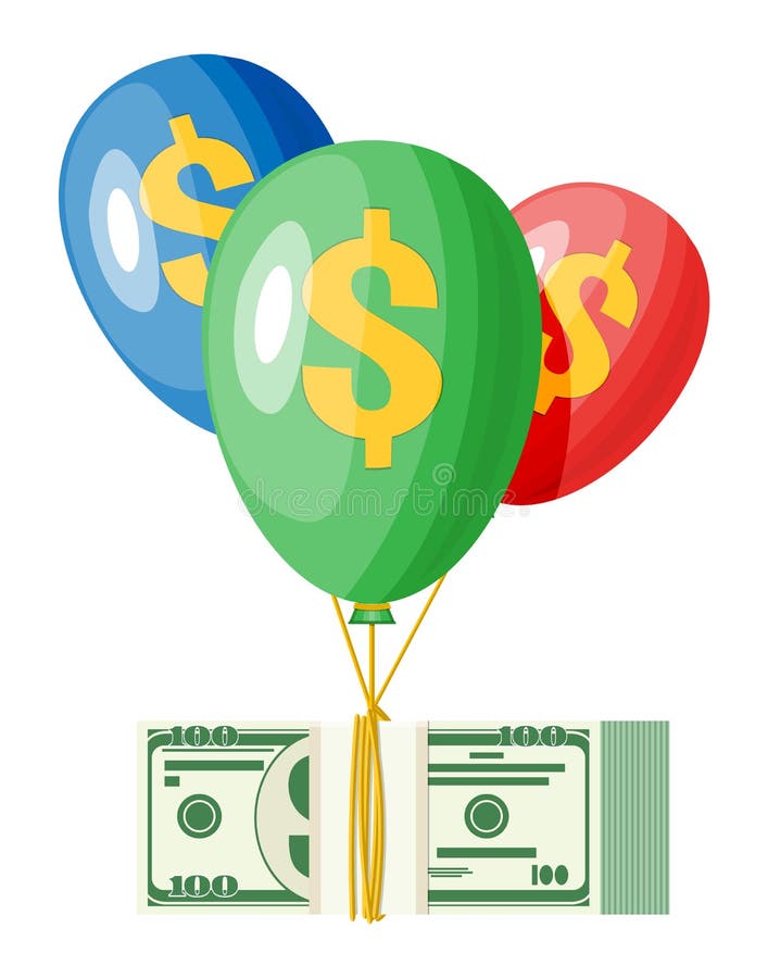 Balloons Into The Sky With Bundle Of Money Stock Vector Illustration Of Earnings Balloon Balloons Into The Sky With Bundle Of Money Stock Vector Illustration Of Earnings Balloon