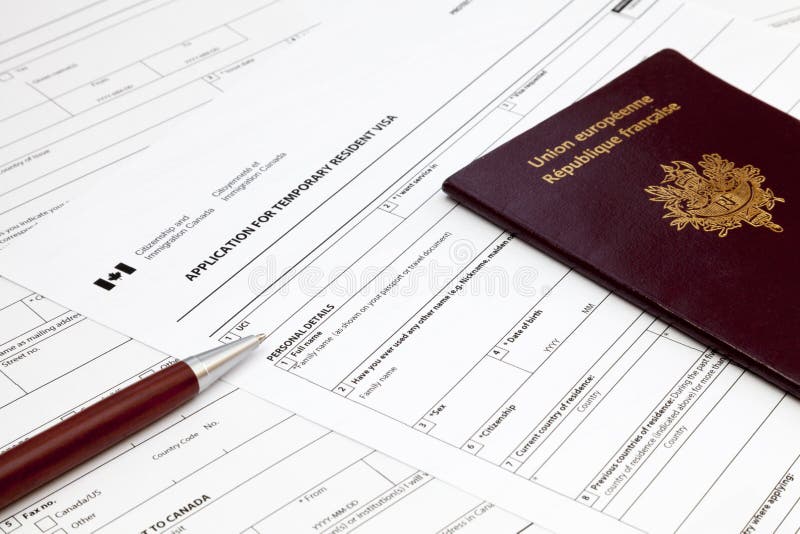 Canadian Temporary Resident Visa Application Form Editorial Stock Photo