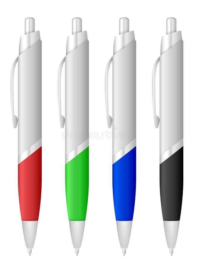 Ballpoint pen set stock vector. Illustration of image - 54006405
