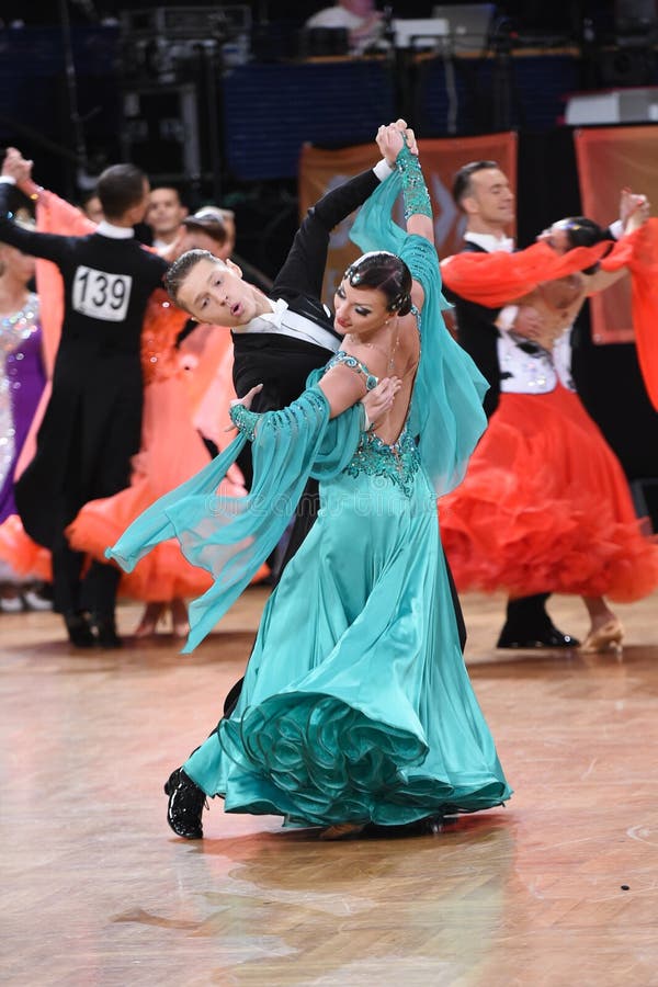 Ballroom Dance Couple, Dancing at the Competition Editorial Stock Photo ...