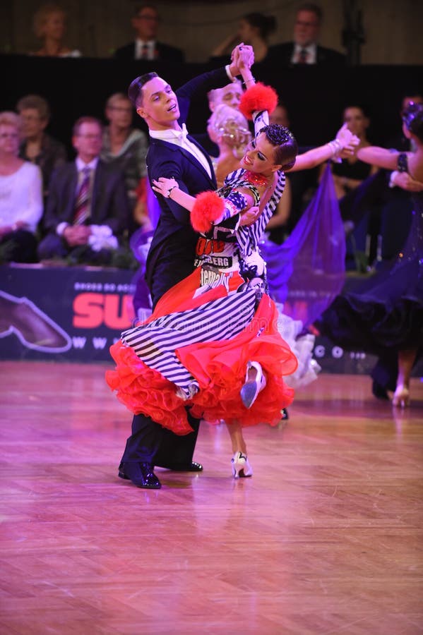 Ballroom Dance Couple, Dancing at the Competition Editorial Photo ...