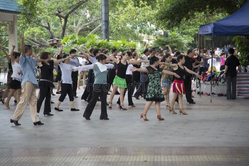 Ballroom dance practicing