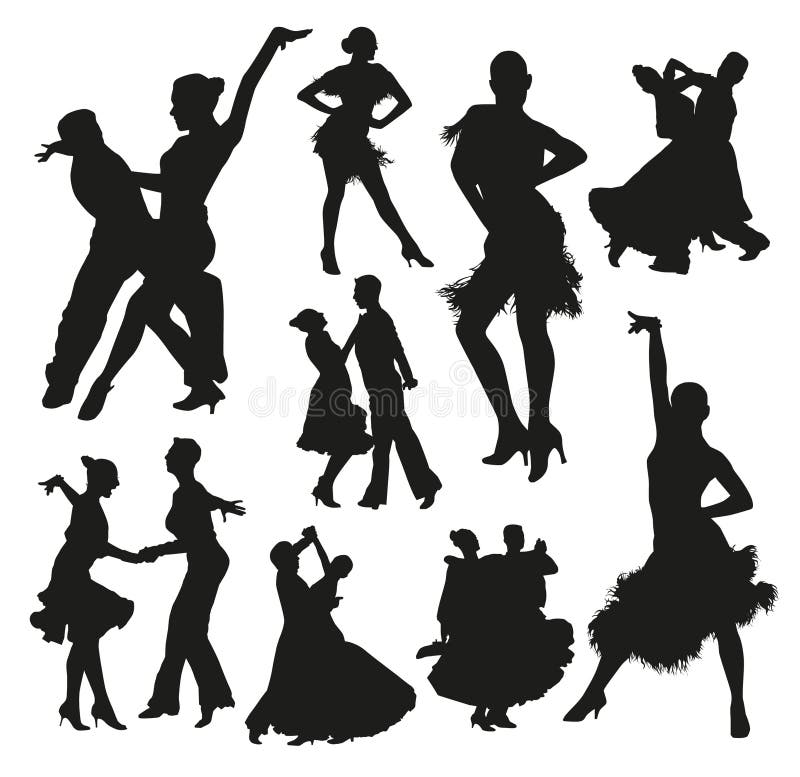 Ballroom Dance Silhouette Stock Illustrations 1 356