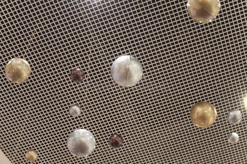 Balls on the ceiling stock photo. Image of decorative 91125132