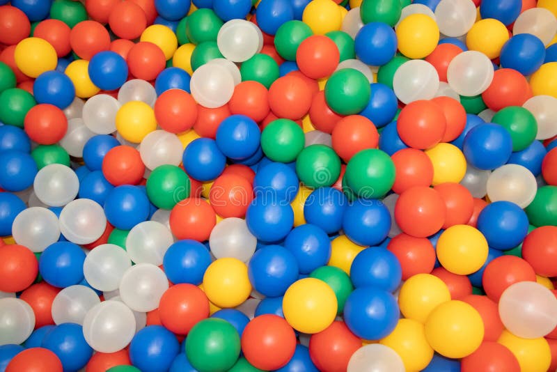 Balls for a Dry Pool Background. Background of Many Colored Plastic