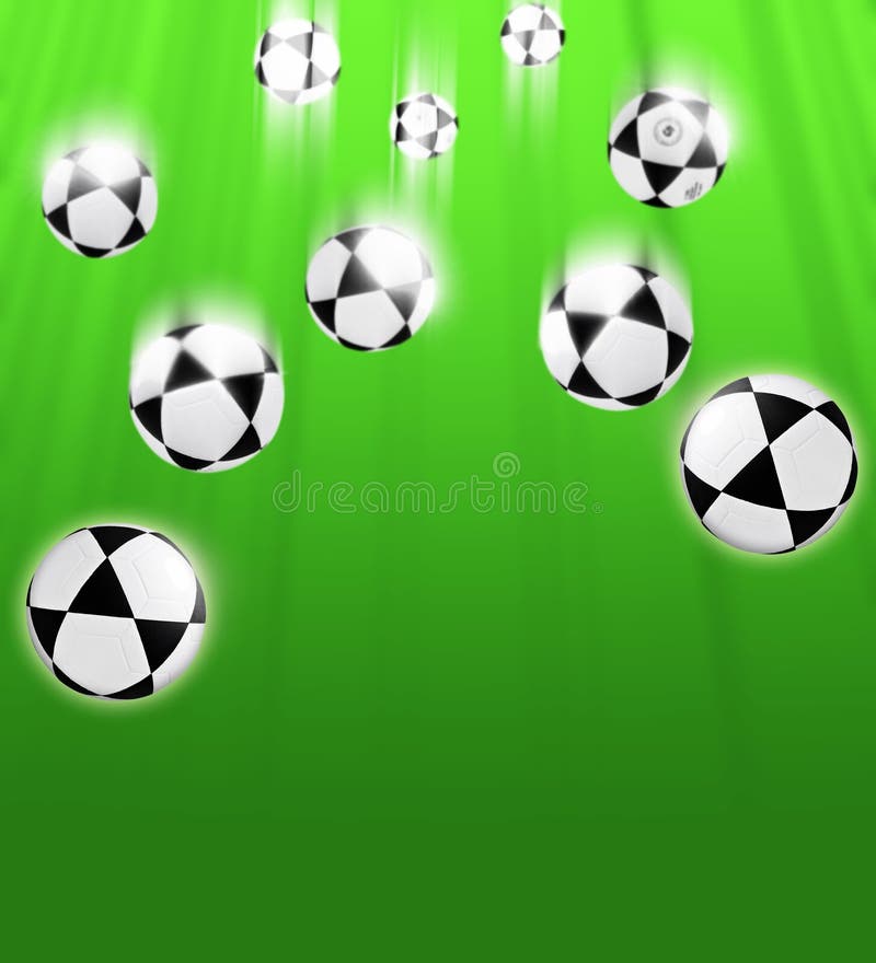 Balls on a green background