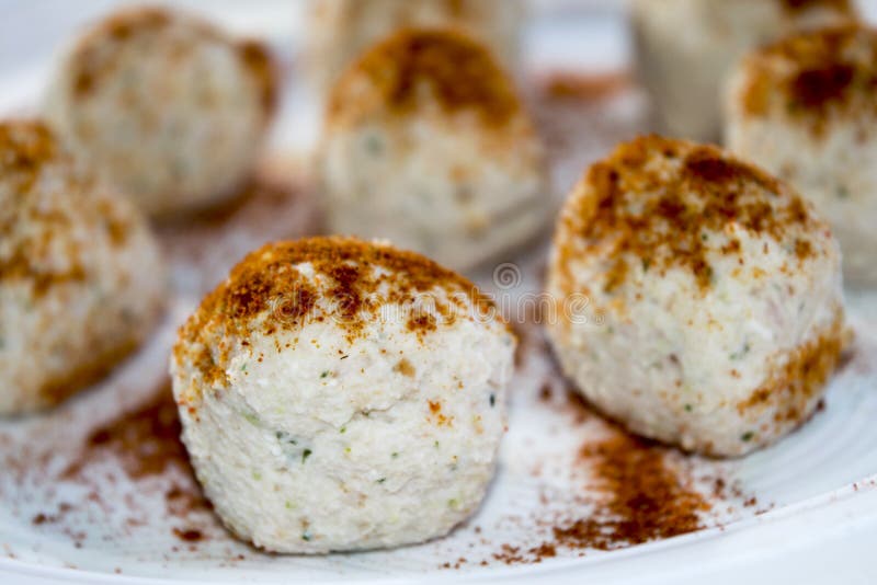 Balls of ricotta cheese