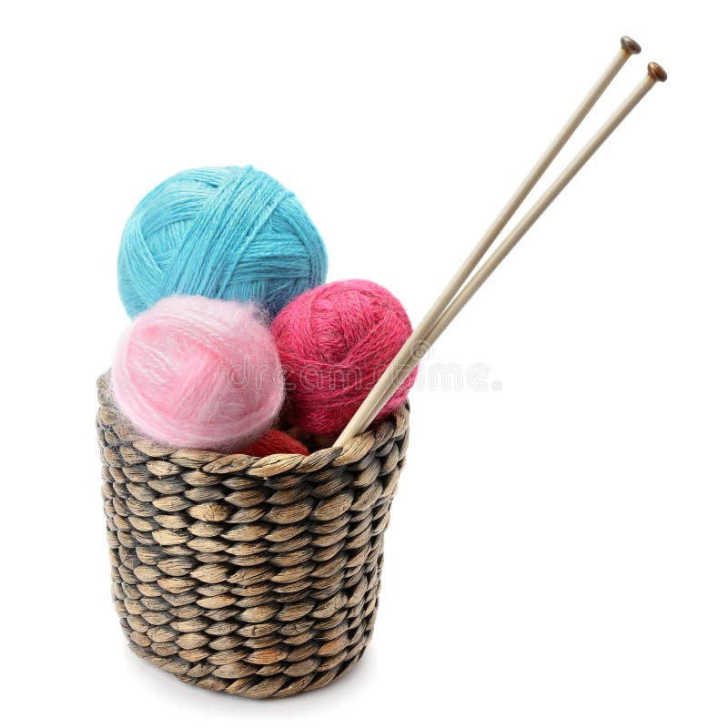 Balls of Wool and Knitting Needles Stock Image - Image of clew, closeup ...