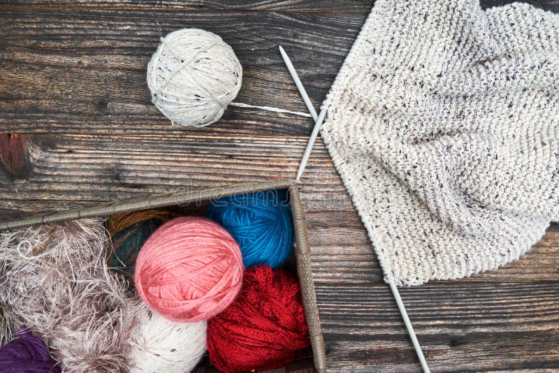 Balls Of Yarn With Knitting Needles Stock Photo Image of string