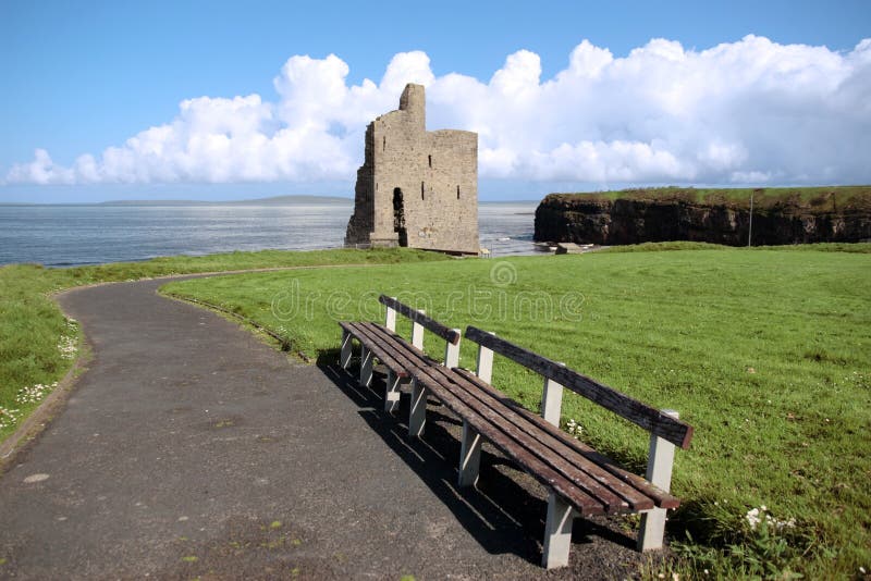 Ballybunion castle ruin view