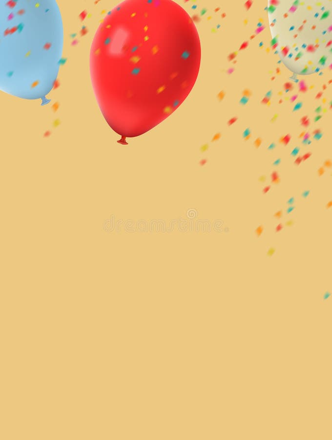 Baloane și confetti. imagine color. stock illustration