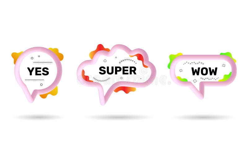 Balon de vorbire 3d pentru bulele de vorbire pentru idei. mesaje de dialog superși da cu formulare abstracte cu cadre de chat text royalty free illustration