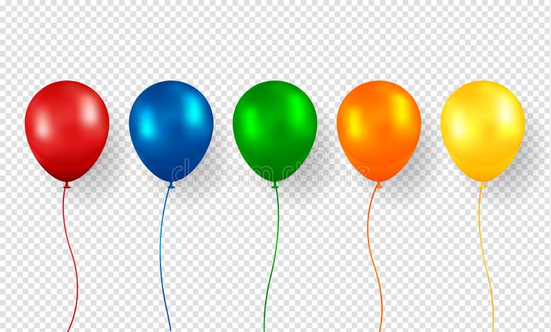 Balonowy wektor Realistyczny Latający Urodzinowy helu balon royalty ilustracja Balonowy wektor Realistyczny Latający Urodzinowy helu balon royalty ilustracja