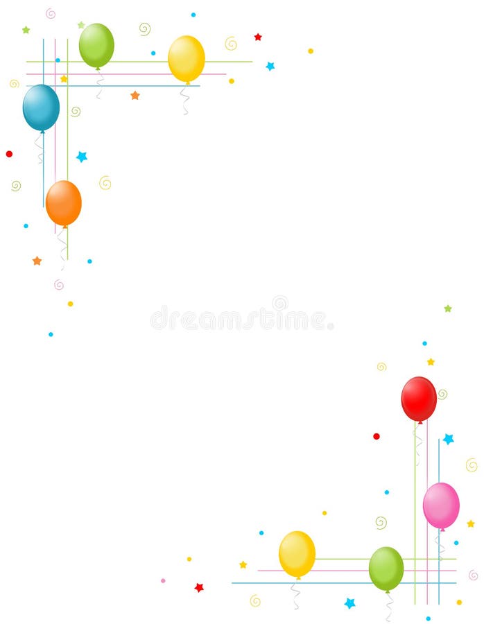 Balony graniczą z kolorowego ramy stron ilustracja wektor
