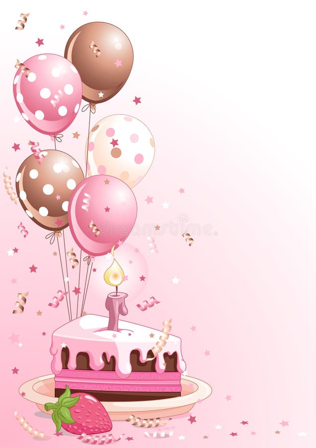 Balonów urodzinowego torta plasterek