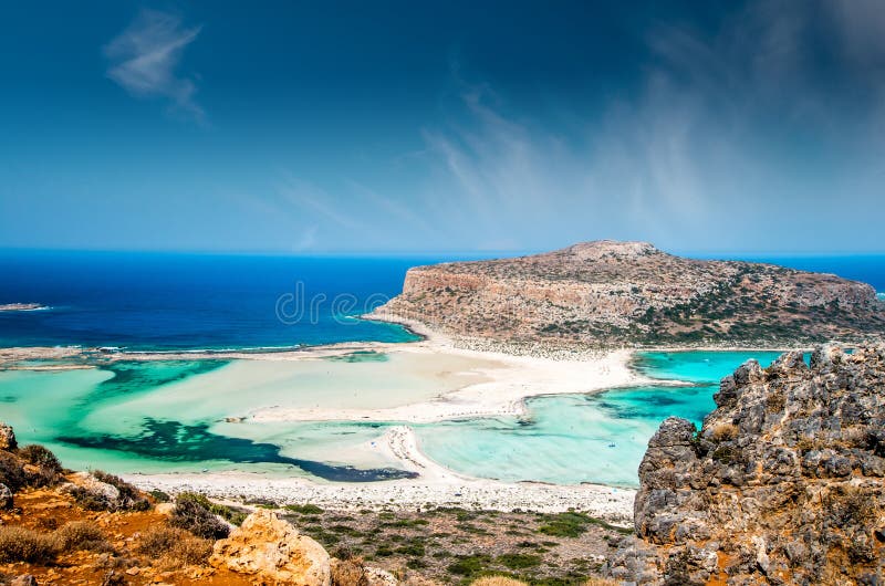 Baloslagune op het eiland van Kreta, Griekenland royalty-vrije stock afbeelding Baloslagune op het eiland van Kreta, Griekenland royalty-vrije stock afbeelding