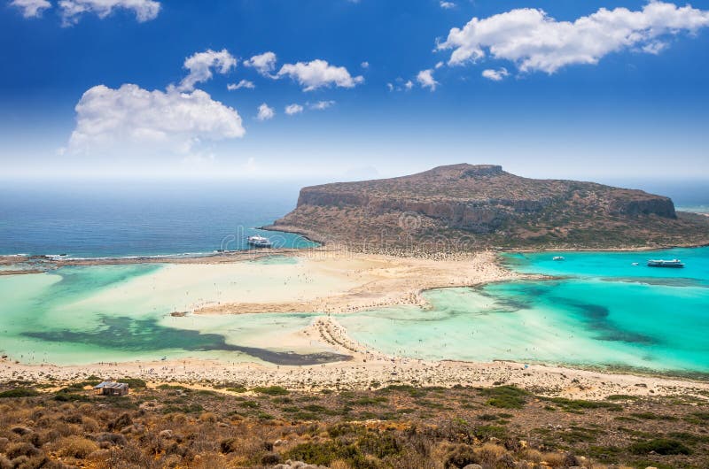 Baloslagune op het eiland van Kreta, Griekenland stock fotografie Baloslagune op het eiland van Kreta, Griekenland stock fotografie