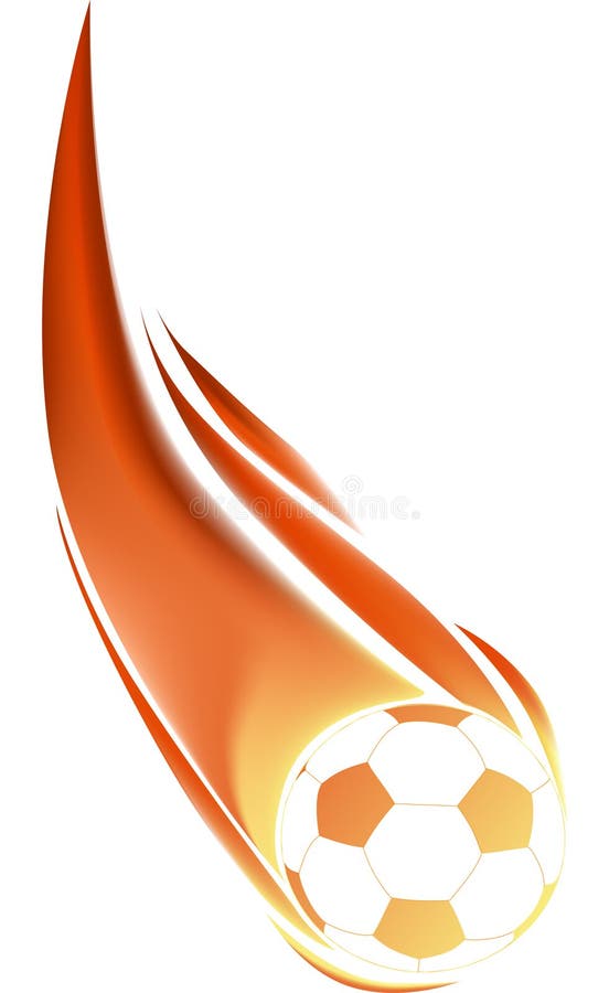 Illustration with isolated soccer ball in flame. Illustration with isolated soccer ball in flame