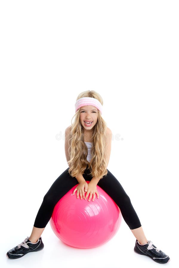 balowych dzieci dziewczyny gym pilates różowy joga zdjęcie stock balowych dzieci dziewczyny gym pilates różowy joga zdjęcie stock
