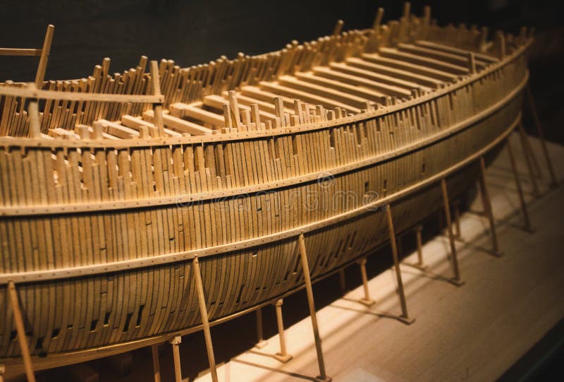 Balsa wood model boat in construction royalty free stock images Balsa wood model boat in construction royalty free stock images